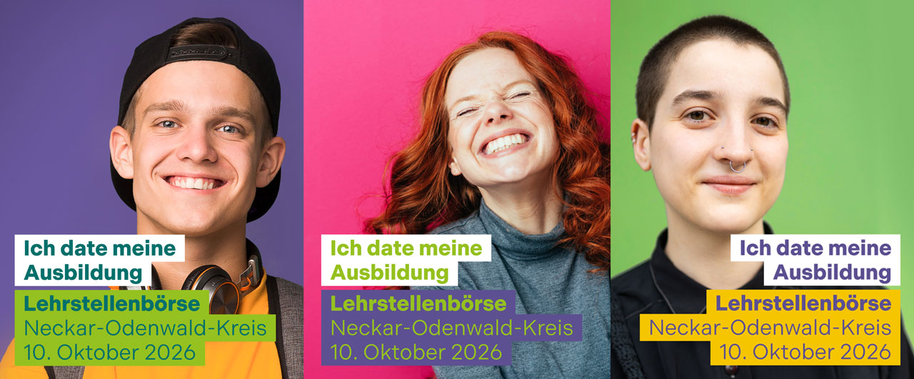 Drei Plakate für die Lehrstellenbörse NOK nebeneinander.