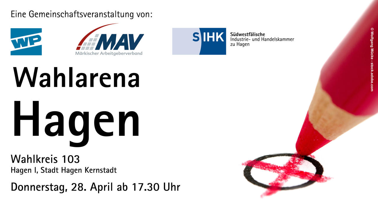 Symbolbild mit Link zur Wahlarena Hagen 2022