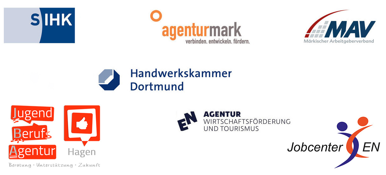Symbolbild Logoleiste mit den Kooperationspartnern des Azubi-Speeddatings