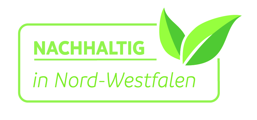 Logo mit Schriftzug „Nachhaltig in Nord-Westfalen“