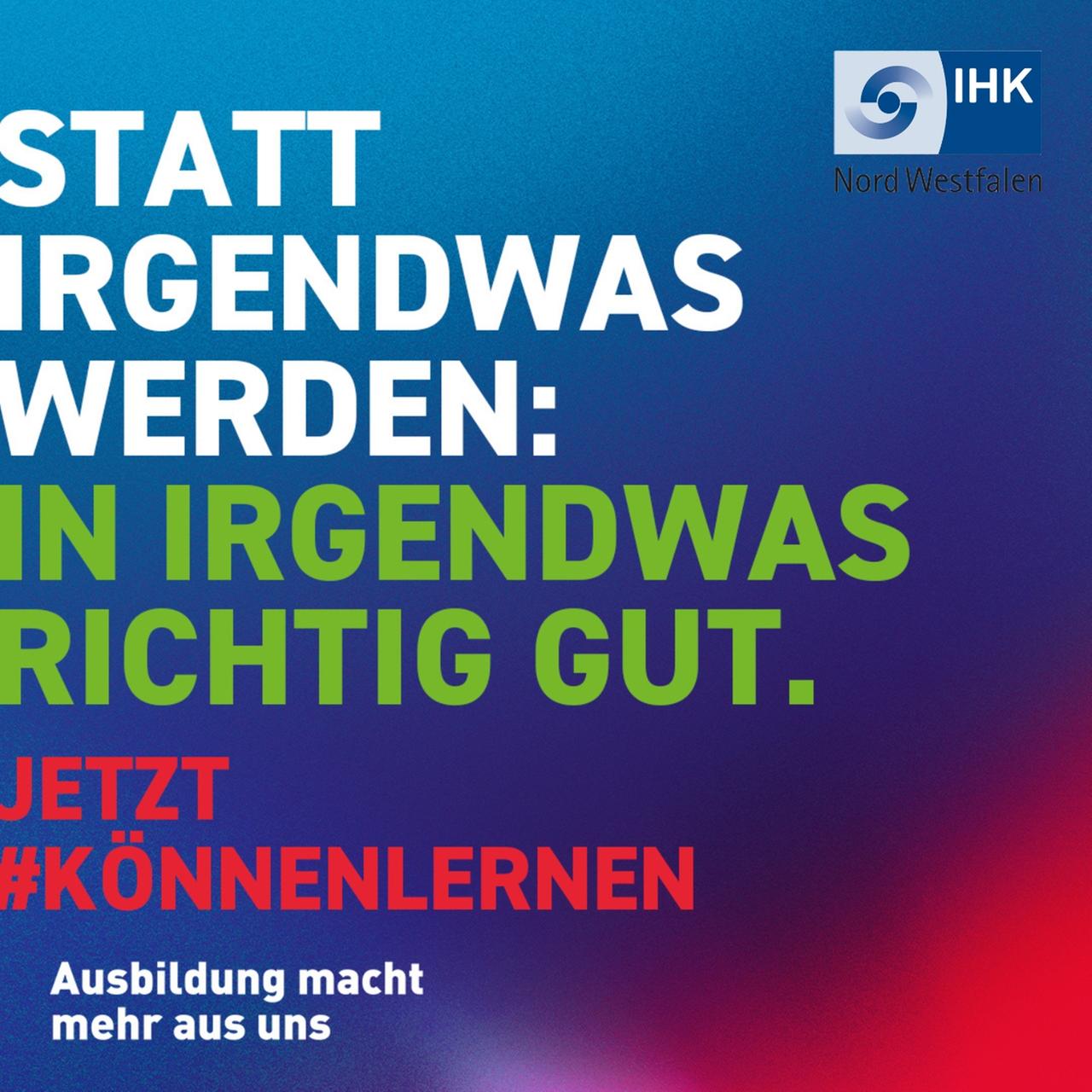 Grafik mit Schriftzug "Irgendwas werden: In irgendwas richtig gut."