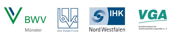 Logos der IHK NW, BWV, BVK, VGA