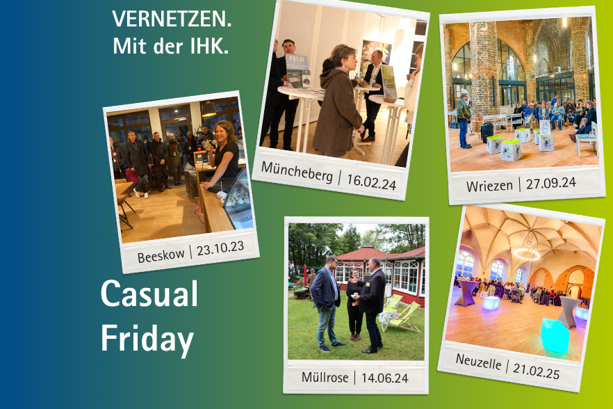Collagen von verschiedenen Orten, an denen der Casual Friday stattfand