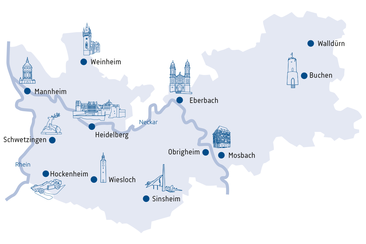 Der Bezirk der IHK Rhein-Neckar