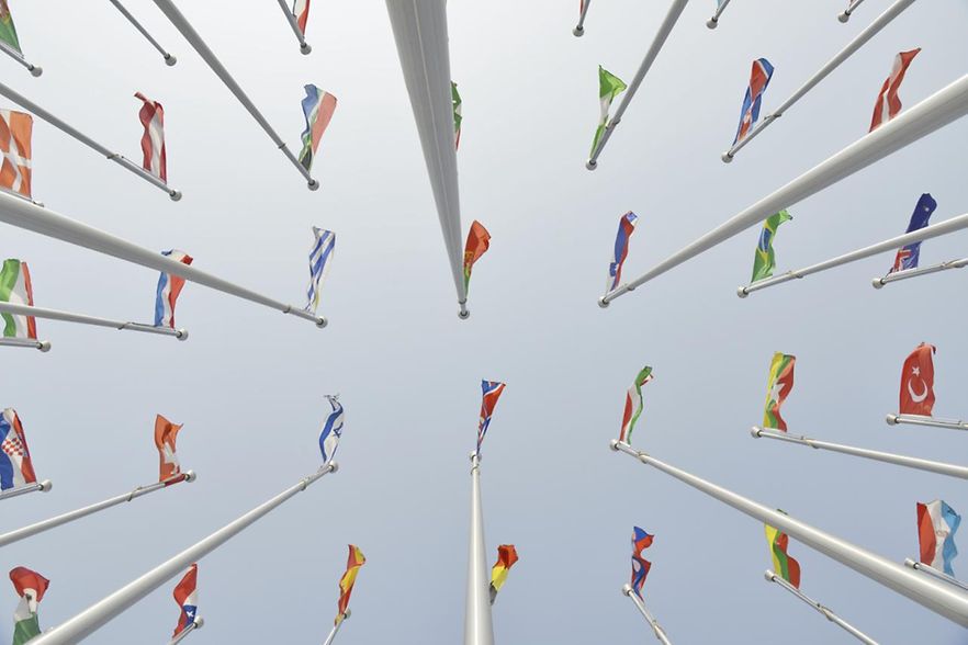 Flaggen_Fahnen an Masten im Wind