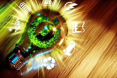Concept of green energy innovation technology.