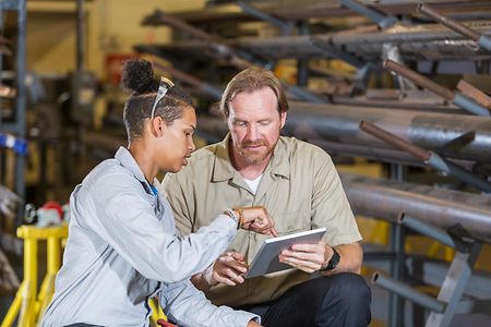 Instuctor and student in technical training school