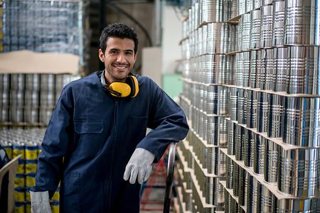 Man working at a metal factory