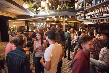 People having drinks at a bar