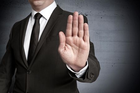 Handstop showed by businessman