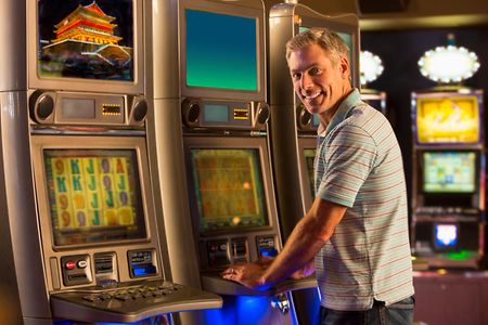 Man on Slot Machines