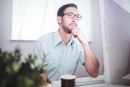 Modern Office Worker at Computer