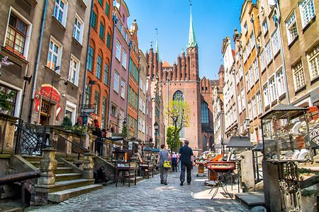 Stra&szlig;e in Gdansk in Polen