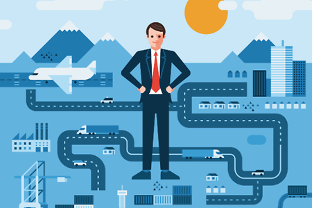 Illustration eines Verkehrsmanagers