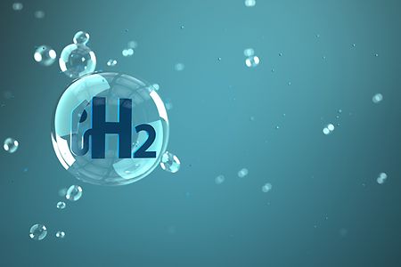 Wasserblase mit Schriftzug H2