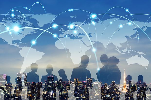 weltweites Netzwerk digital dargestellt