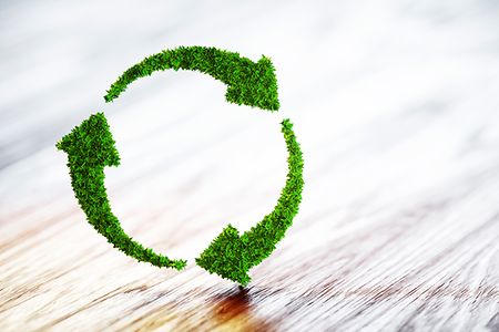 gr&uuml;ne Pfeile aus Gras bilden einen Kreis