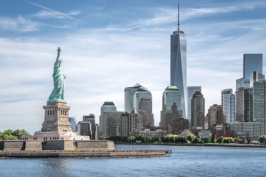 New York Freiheitsstatue und Skyline
