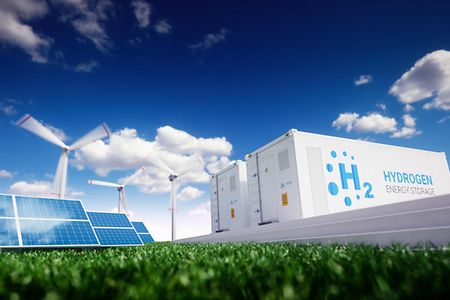 Ecology energy solution. Power to gas concept.