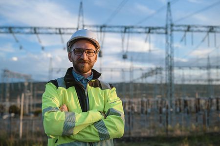 Portrait Of Successful Electrical Engineer In Power Plant