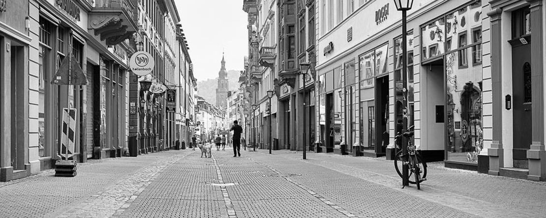 Heidelberger Hauptstra&szlig;e w&auml;hrend des ersten Lockdowns