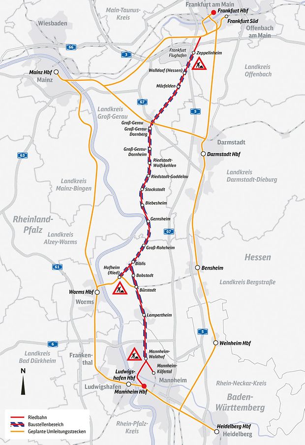 Riedbahnsperrung Karte