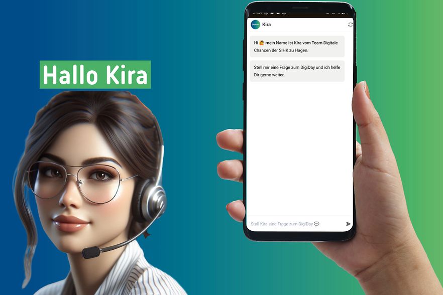 Symbolbild f&uuml;r den Chatbot f&uuml;r den DigiDay in Hagen mit dem Namen Kira