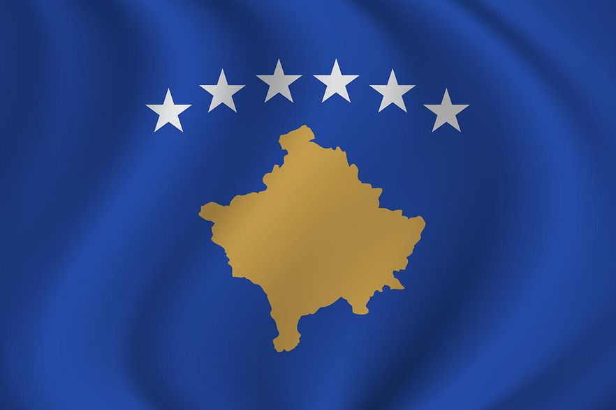 Kosovo waving flag blowing in the wind. Texture can be used as background. Vector illustration EPS10