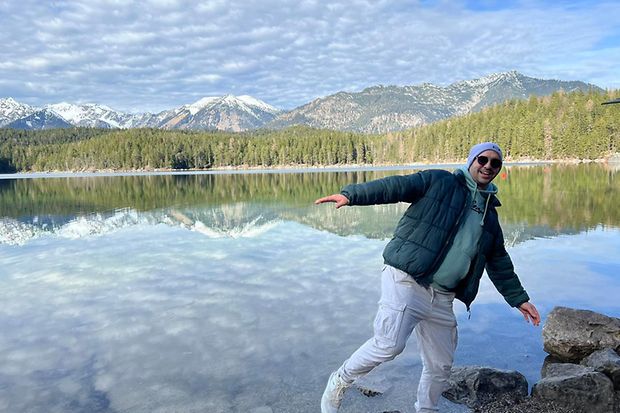 Achraf Amara im Urlaub am Eibsee an der deutsch-&ouml;sterreichischen Grenze
