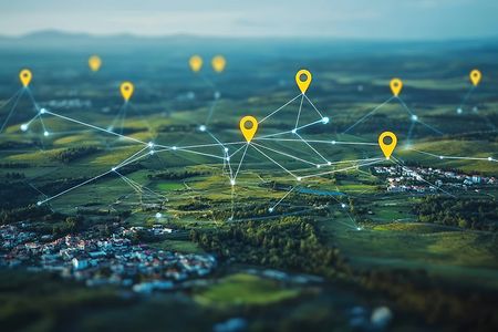 Rural Area Connected by Network Markers