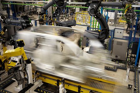 Produktionsanlage in einer Automobilindustrie