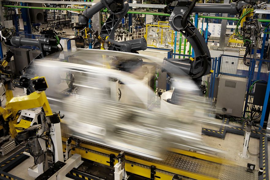 Produktionsanlage in einer Automobilindustrie
