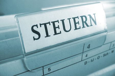 H&auml;ngeregister mit der Aufschrift Steuern