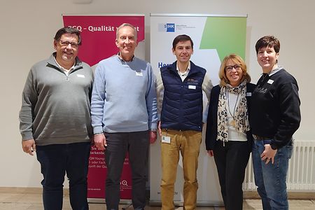 Referenten Horst Kellermann, Martin Pronegg, und Bernd Mirbach, Karin Schulze, Kathrin Holdt vom Lenkungsteam
