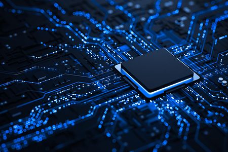 Processor chip on circuit board with copy space for design