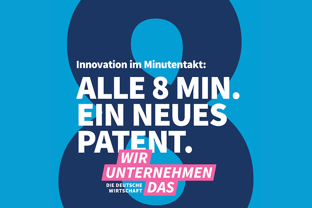 Grafik: Alle 8 Minuten wird in Deutschland ein neues Patent angemeldet.