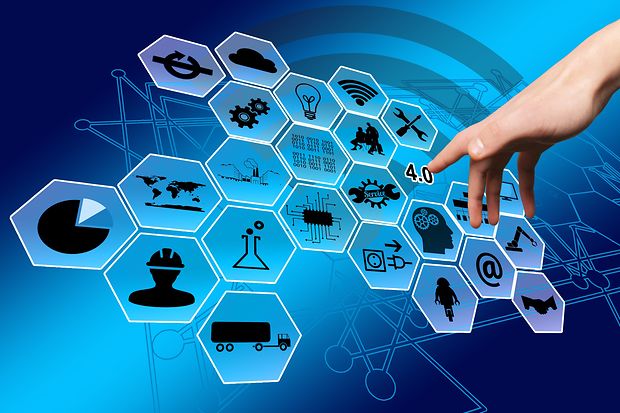 Digitale Vernetzung in der Industrie, Symbole f&uuml;r Automatisierung,