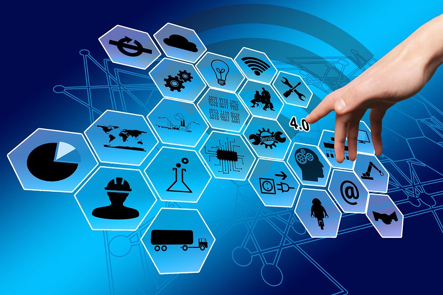 Digitale Vernetzung in der Industrie, Symbole f&uuml;r Automatisierung,