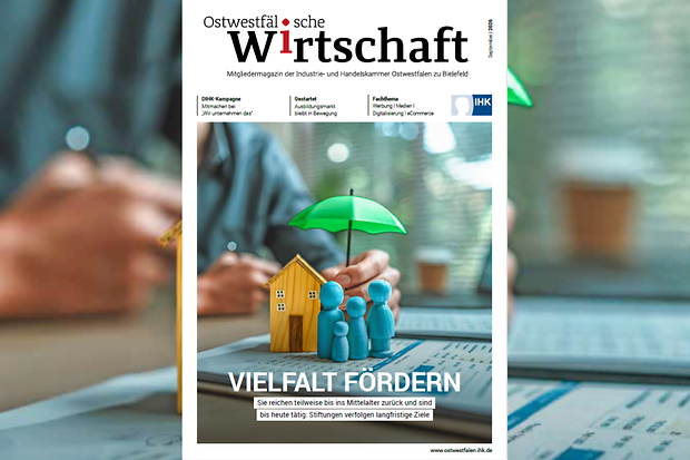 Titelseite der Ostwestfälischen Wirtschaft mit Motiv „Vielfalt fördern“